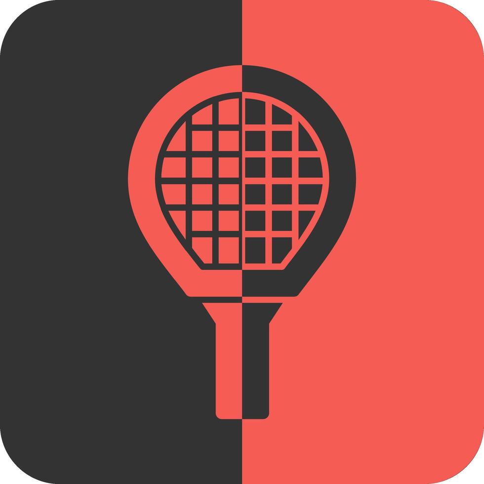 Tennis Racket Red Inverse Icon vector
