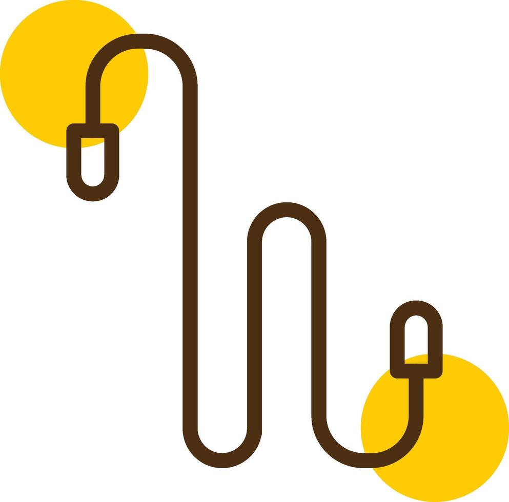 Jump Rope Yellow Lieanr Circle Icon vector