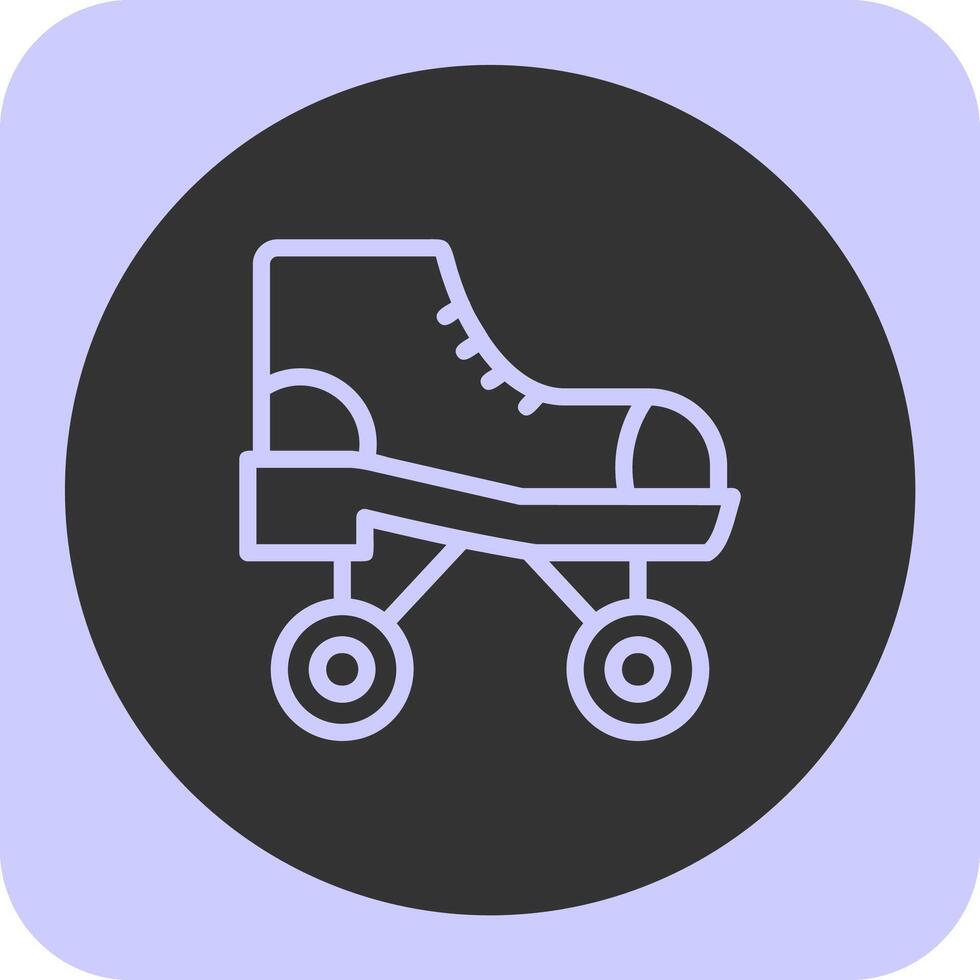 Roller Skate Linear Round Icon vector