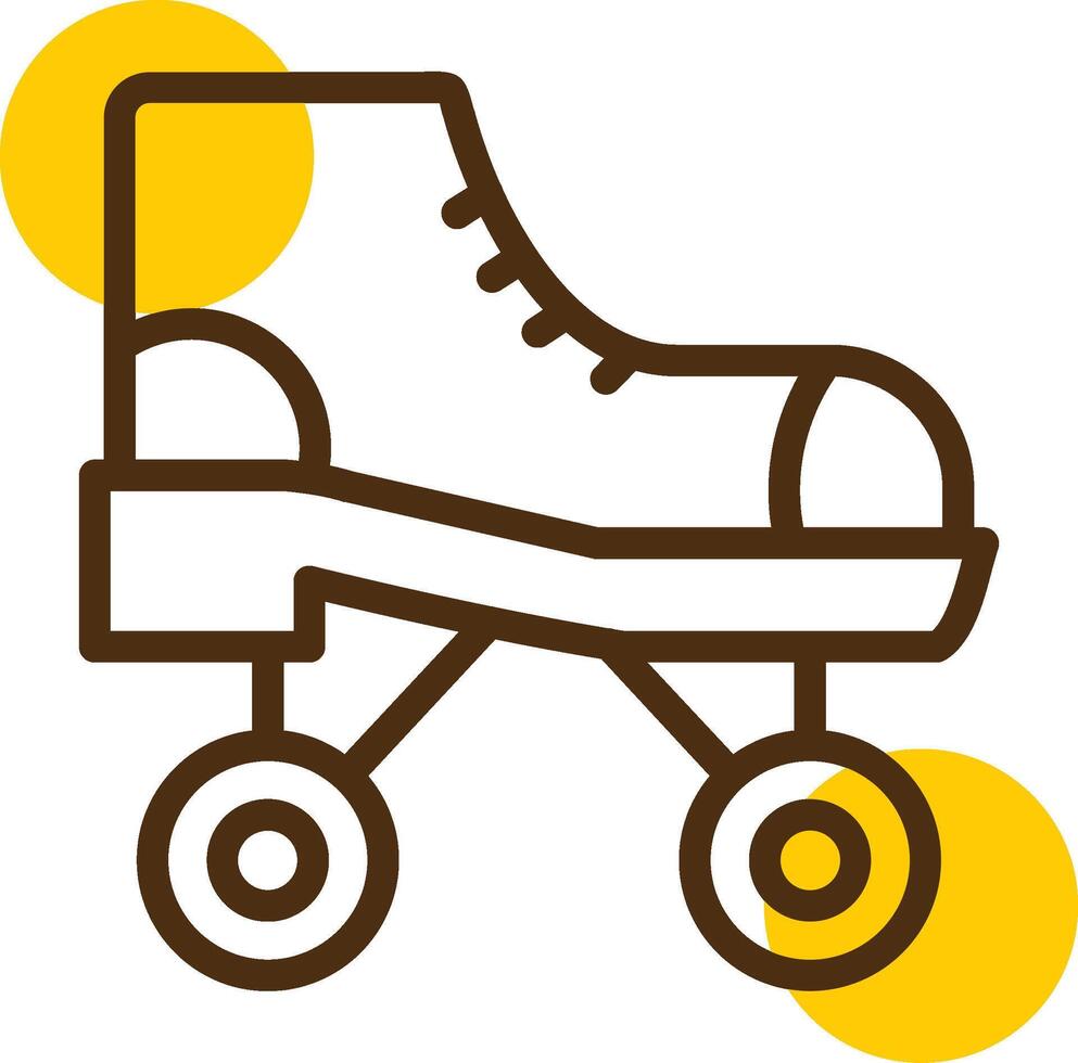 Roller Skate Yellow Lieanr Circle Icon vector