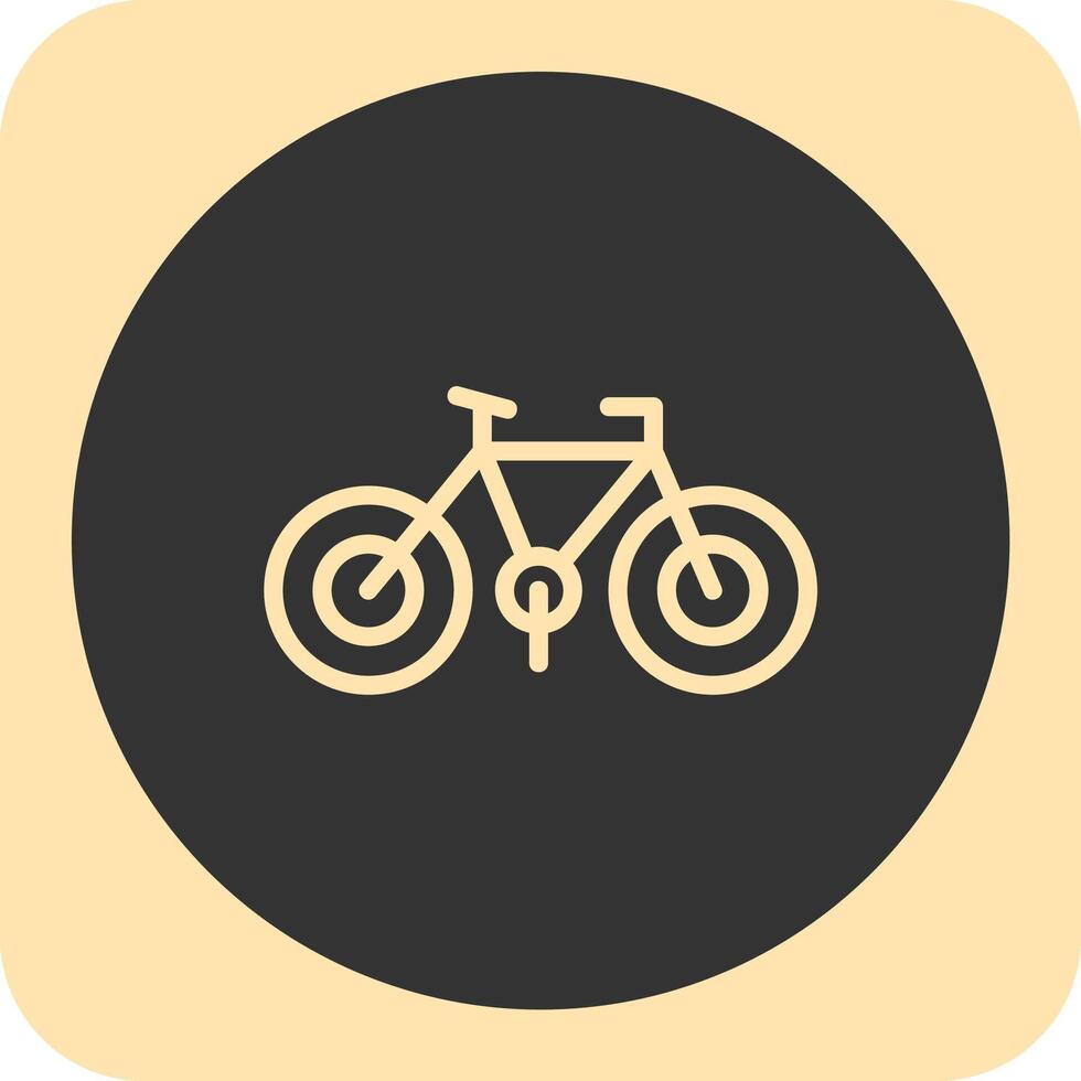 bicicleta lineal redondo icono vector