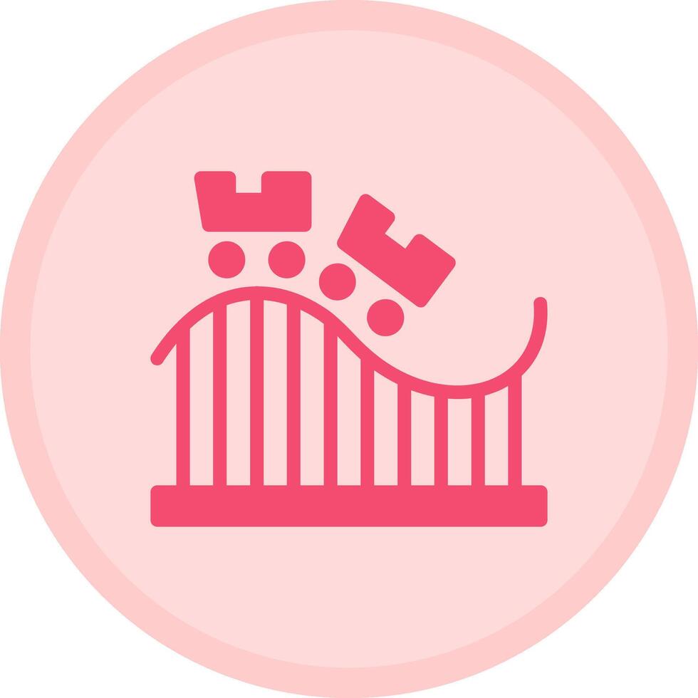 Roller Coaster Multicolor Circle Icon vector