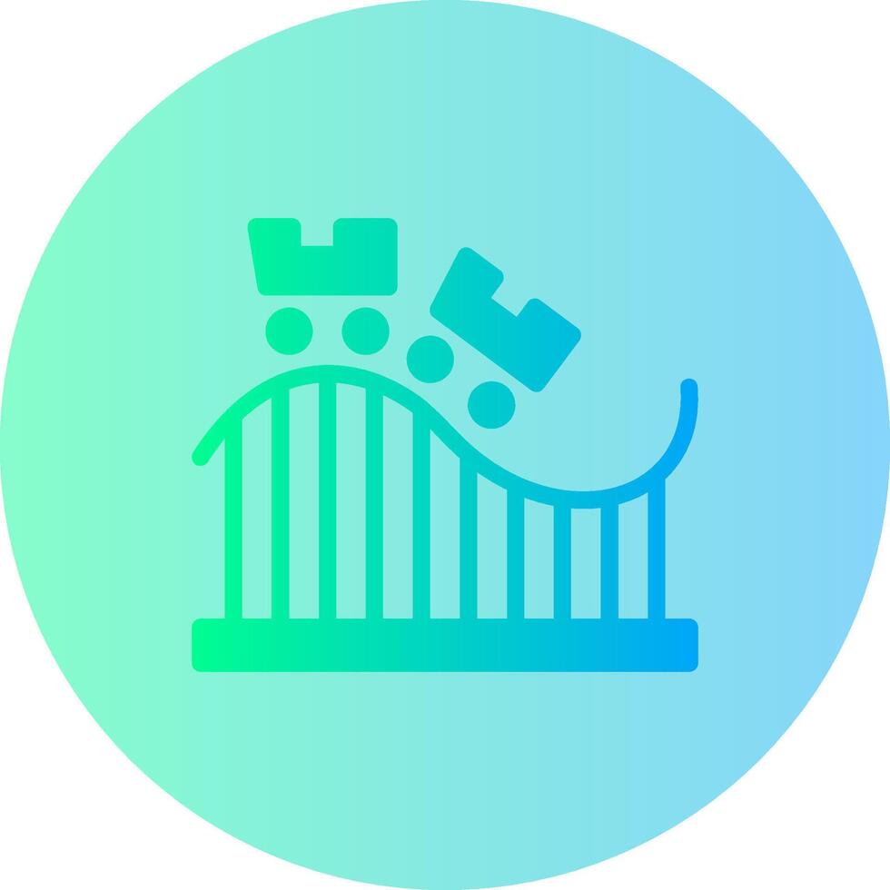 Roller Coaster Gradient Circle Icon vector