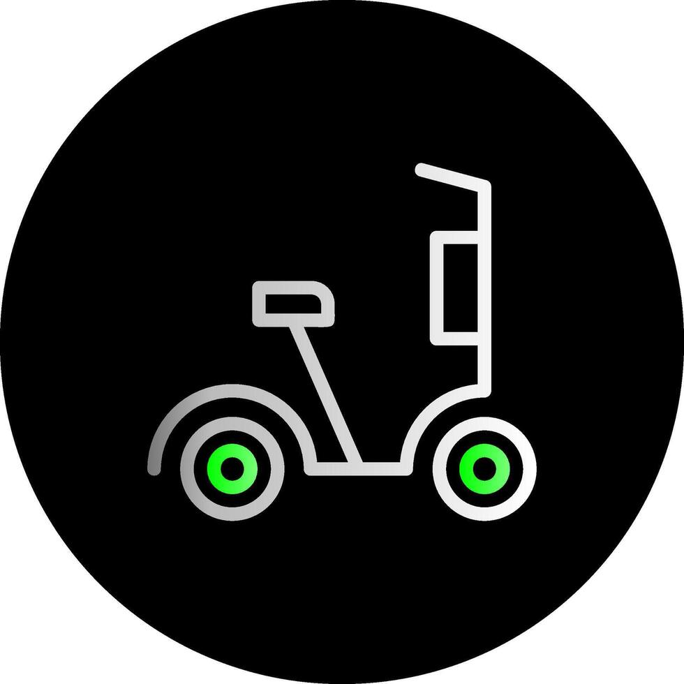 scooter doble degradado circulo icono vector