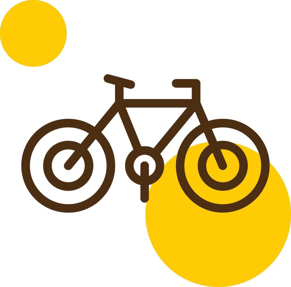 Bicycle Yellow Lieanr Circle Icon vector