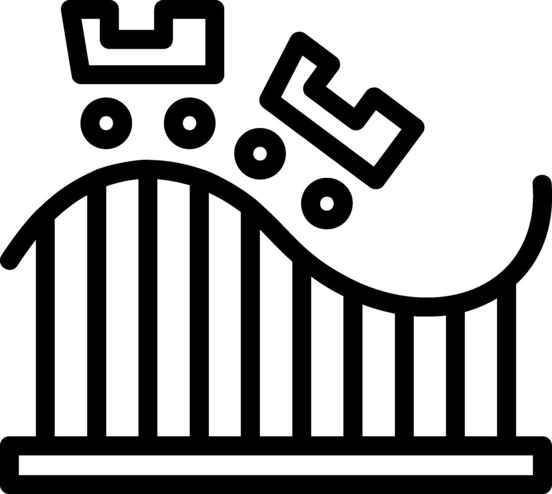 Roller Coaster Line Icon vector