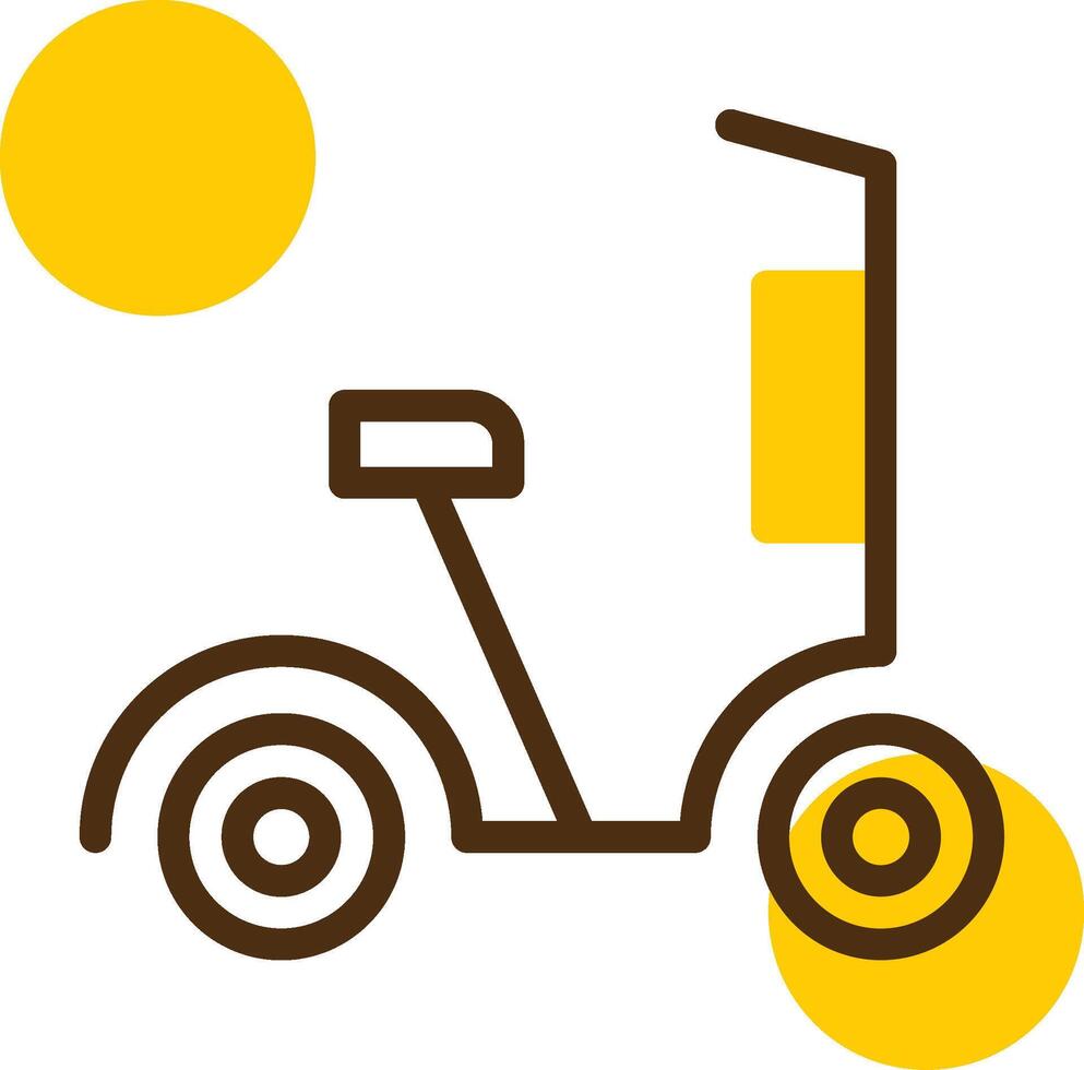 Scooter Yellow Lieanr Circle Icon vector