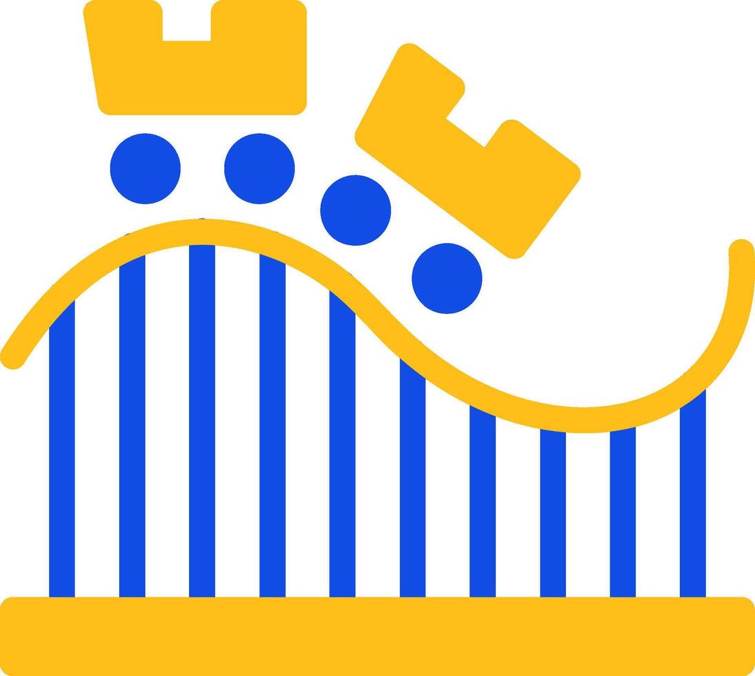 Roller Coaster Flat Two color Icon vector