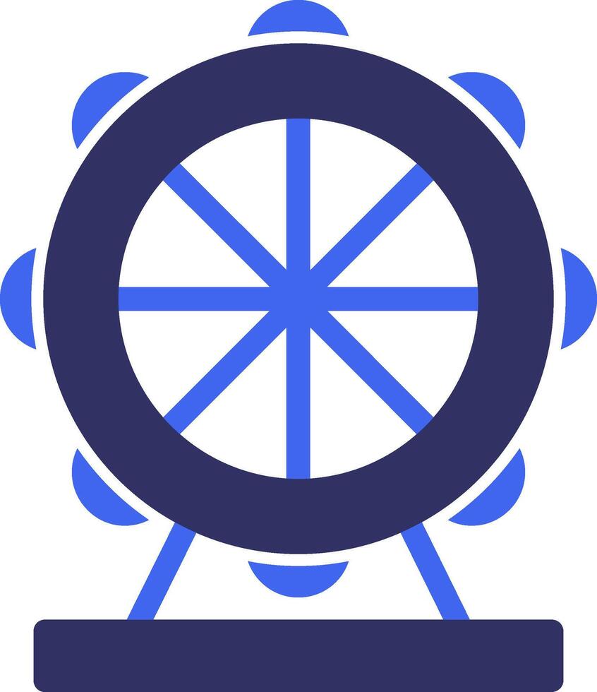 Ferris Wheel Solid Two Color Icon vector