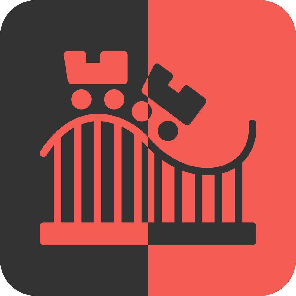 Roller Coaster Red Inverse Icon vector