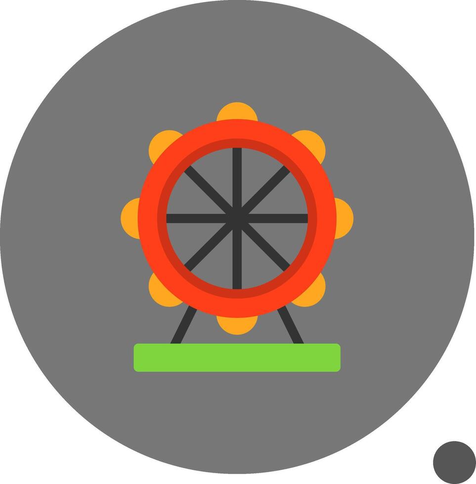 Ferris Wheel Flat Shadow Icon vector