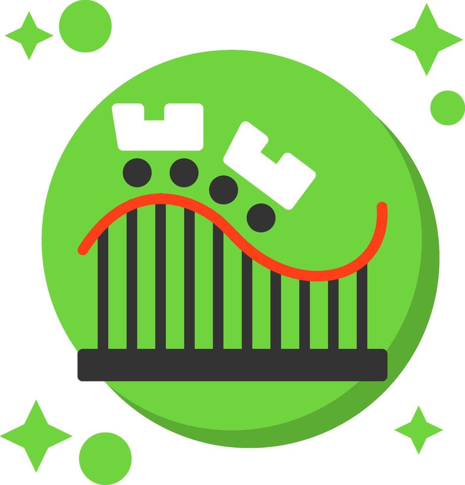 Roller Coaster Tailed Color Icon vector