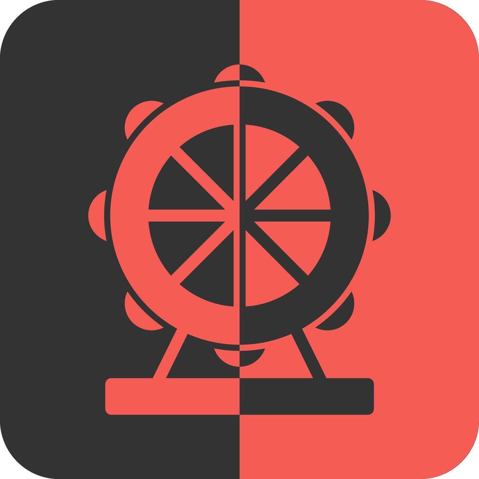 Ferris Wheel Red Inverse Icon vector