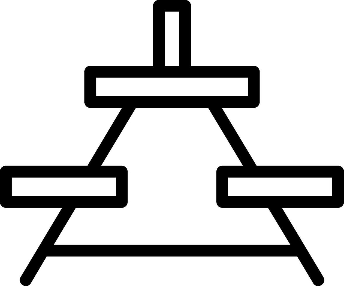 Picnic Table Line Icon vector