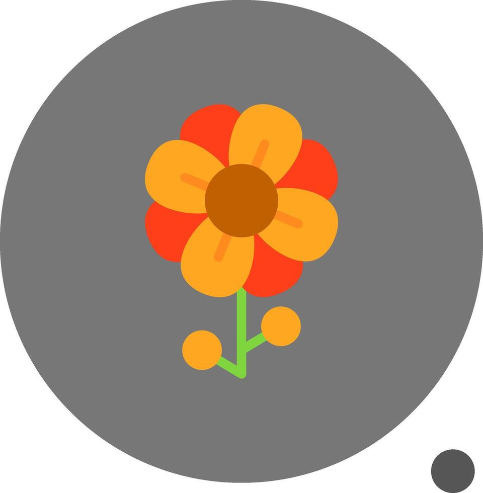 flor plano sombra icono vector