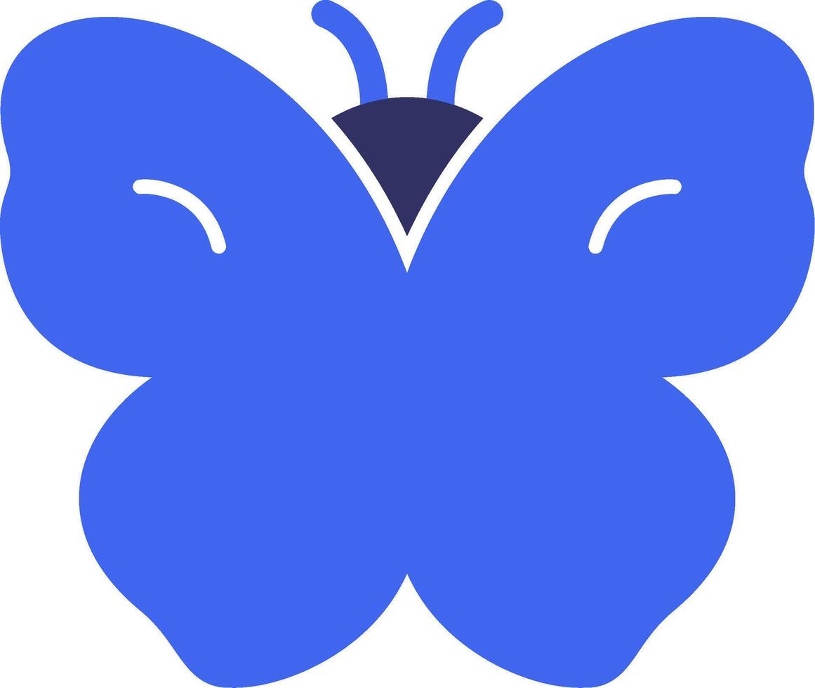 mariposa sólido dos color icono vector
