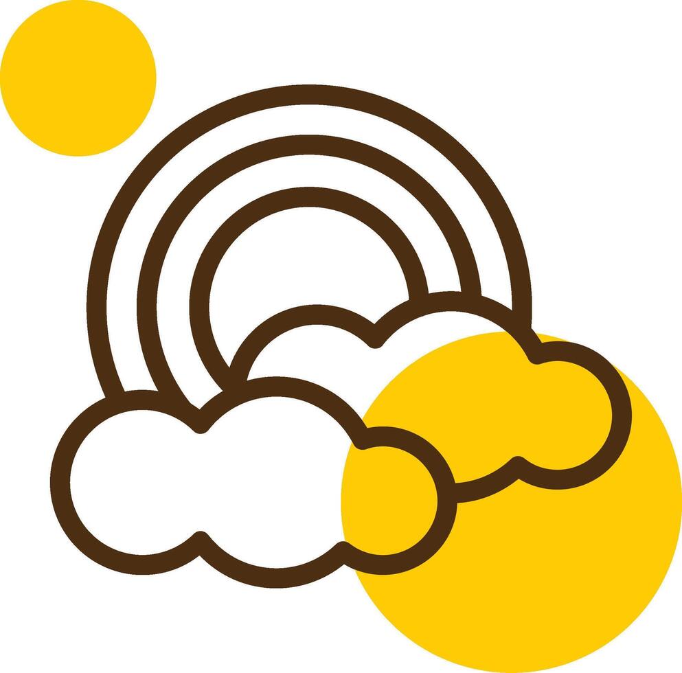 Rainbow Yellow Lieanr Circle Icon vector