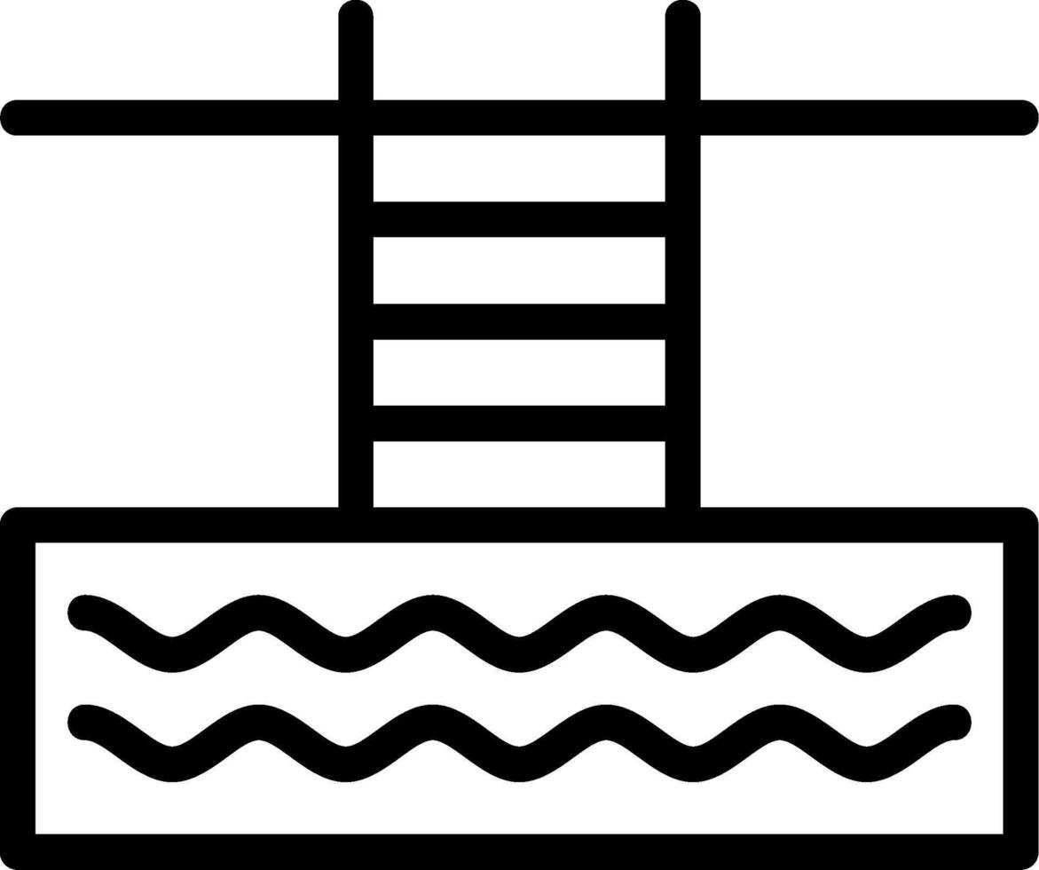Swimming Pool Line Icon vector