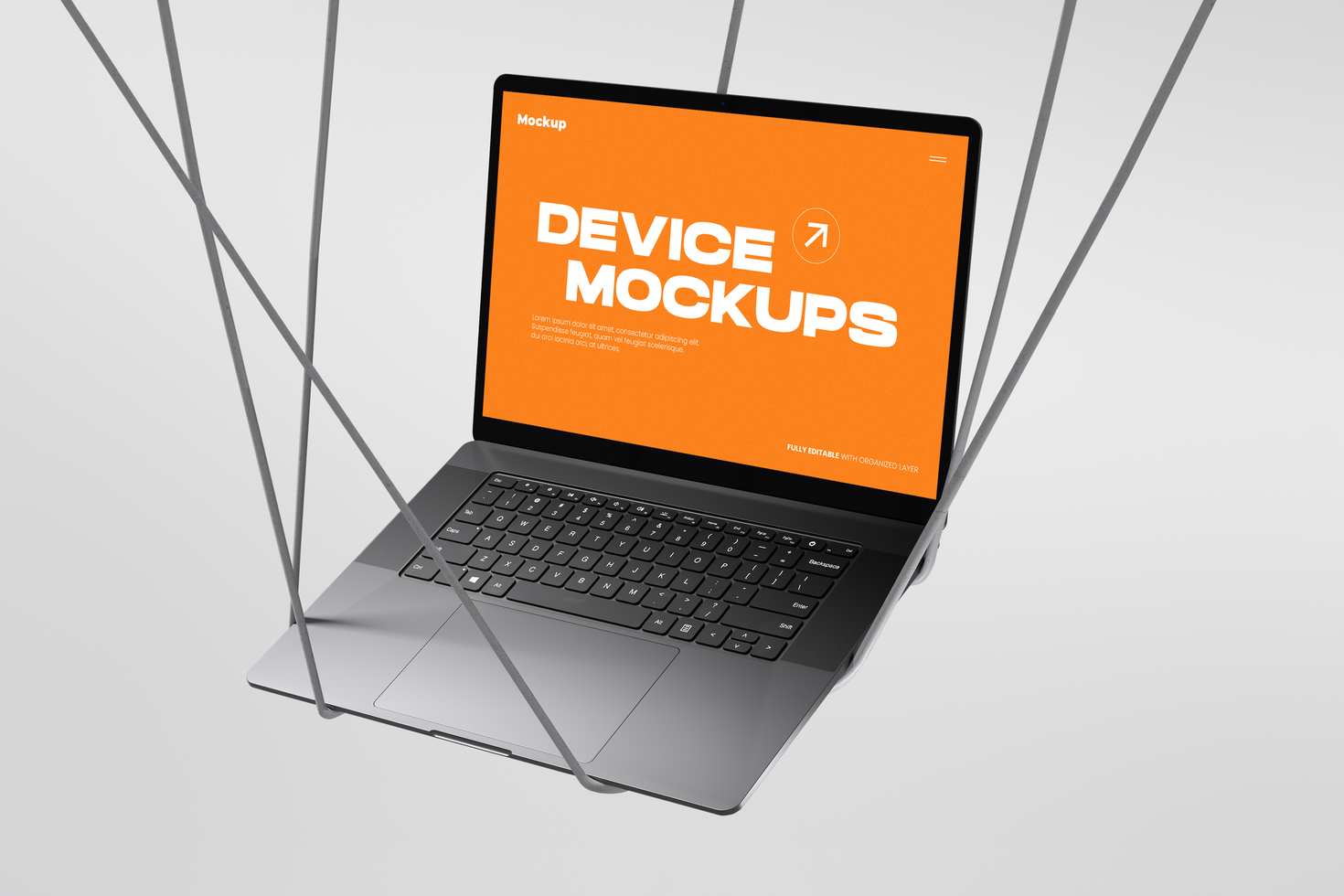 Laptop screen website presentation mockup psd