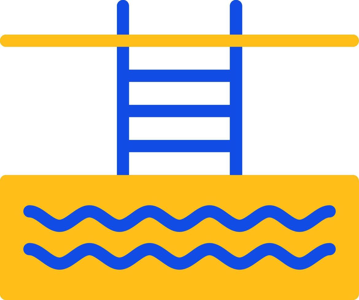 Swimming Pool Flat Two color Icon vector