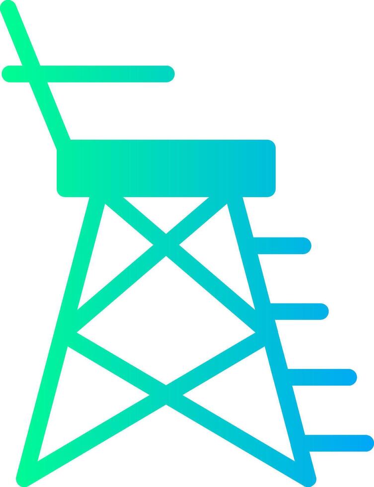 Salvavidas silla sólido multi degradado icono vector