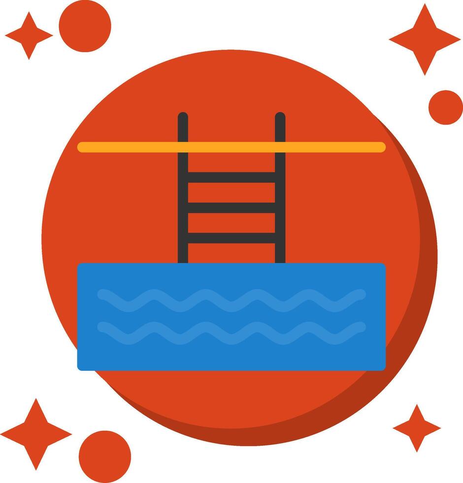 Swimming Pool Tailed Color Icon vector