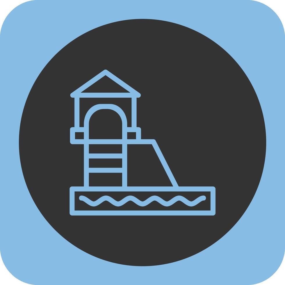 Water Slide Linear Round Icon vector