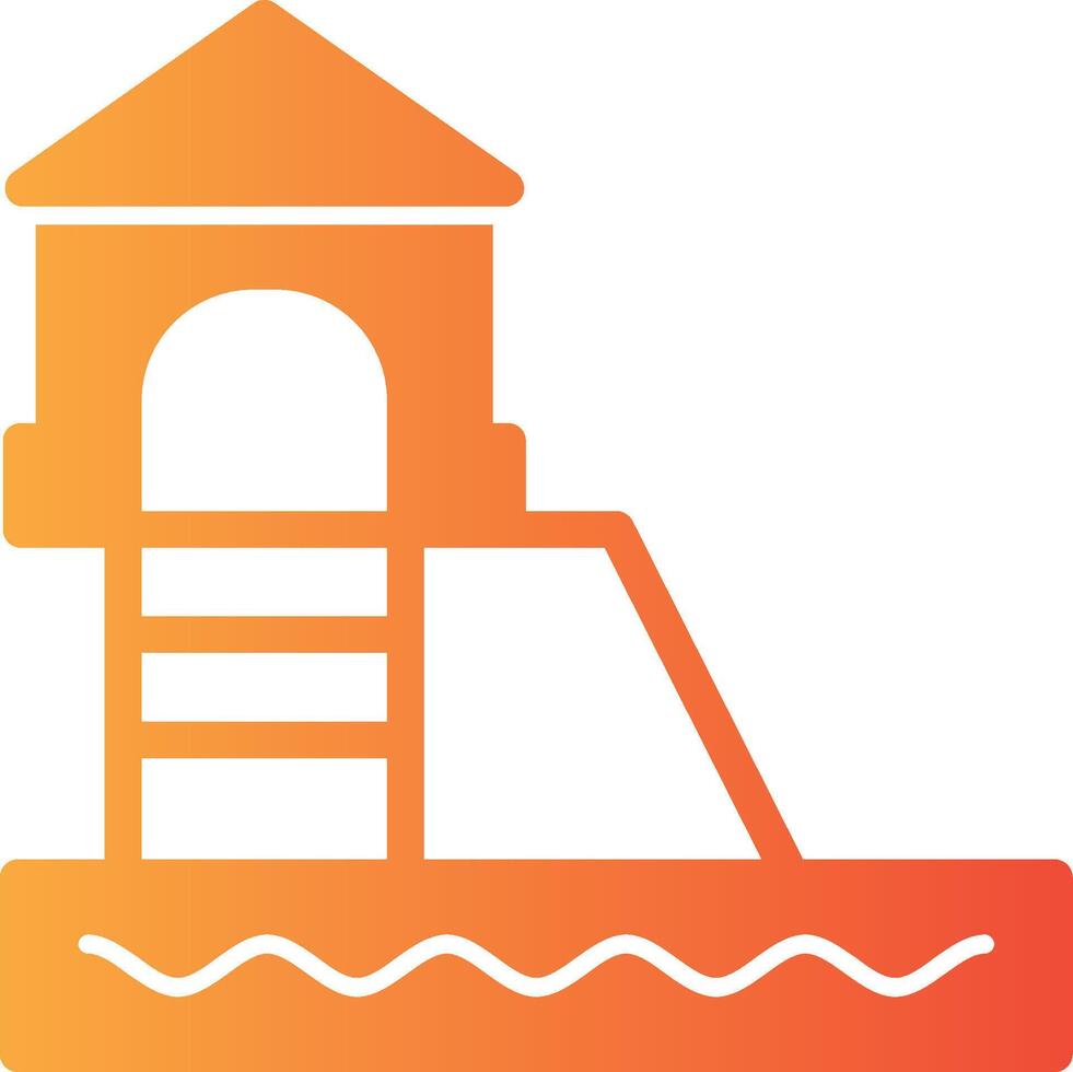 Water Slide Solid Multi Gradient Icon vector