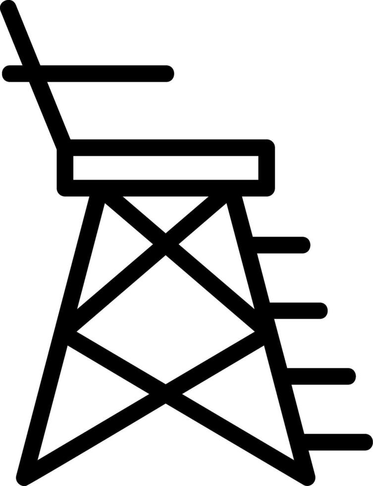 Lifeguard Chair Line Icon vector