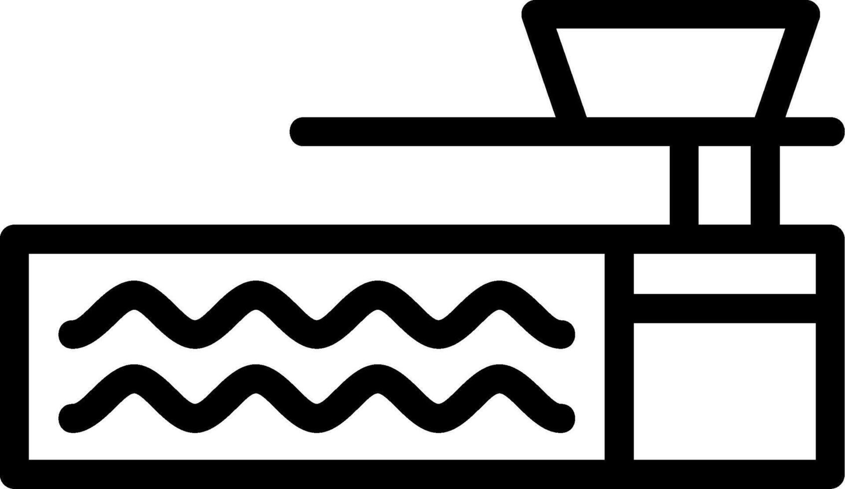 Diving Board Line Icon vector
