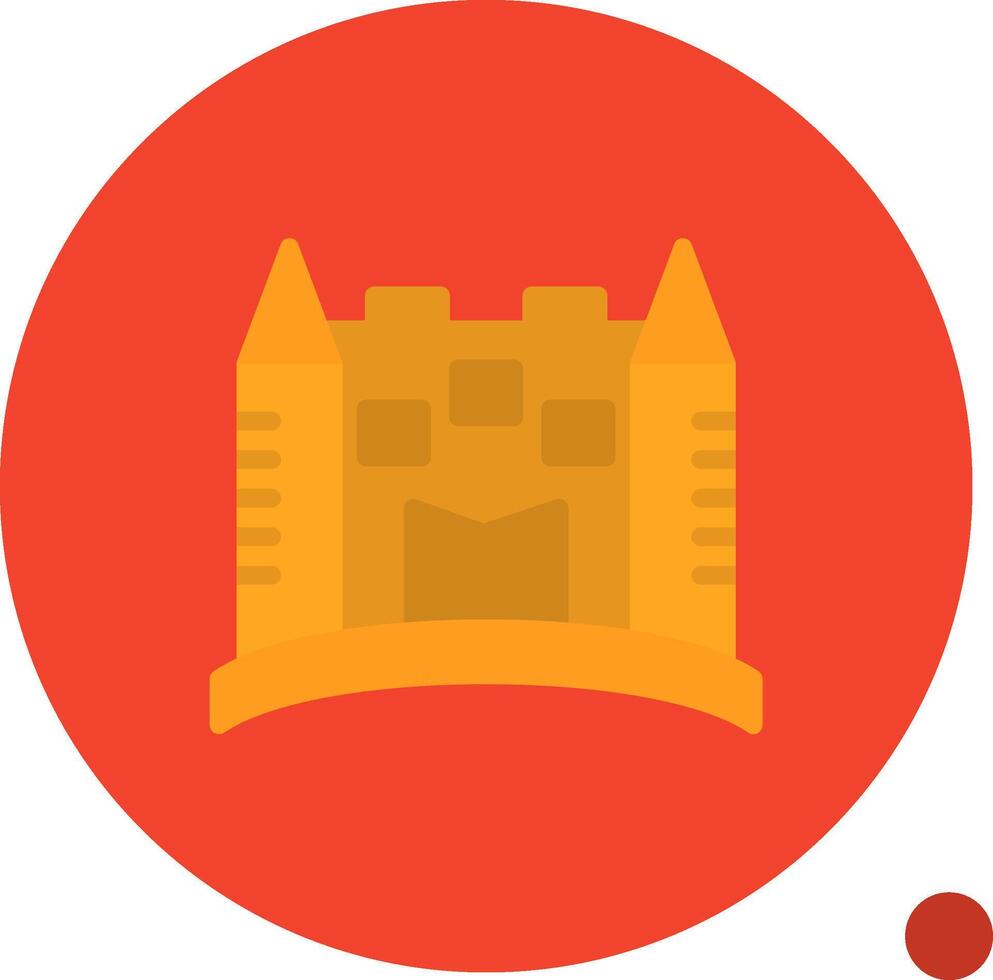 castillo de arena plano sombra icono vector