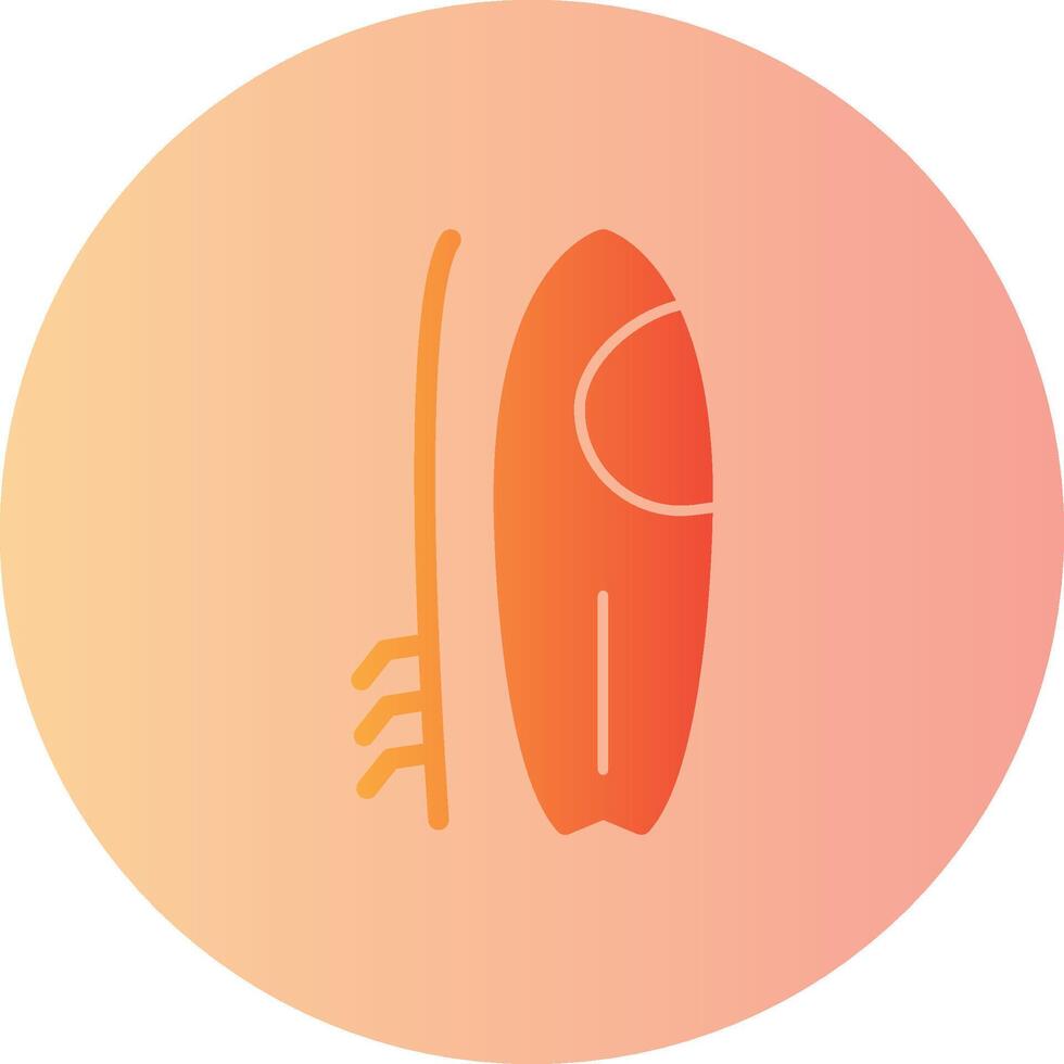 Surfboard Gradient Circle Icon vector