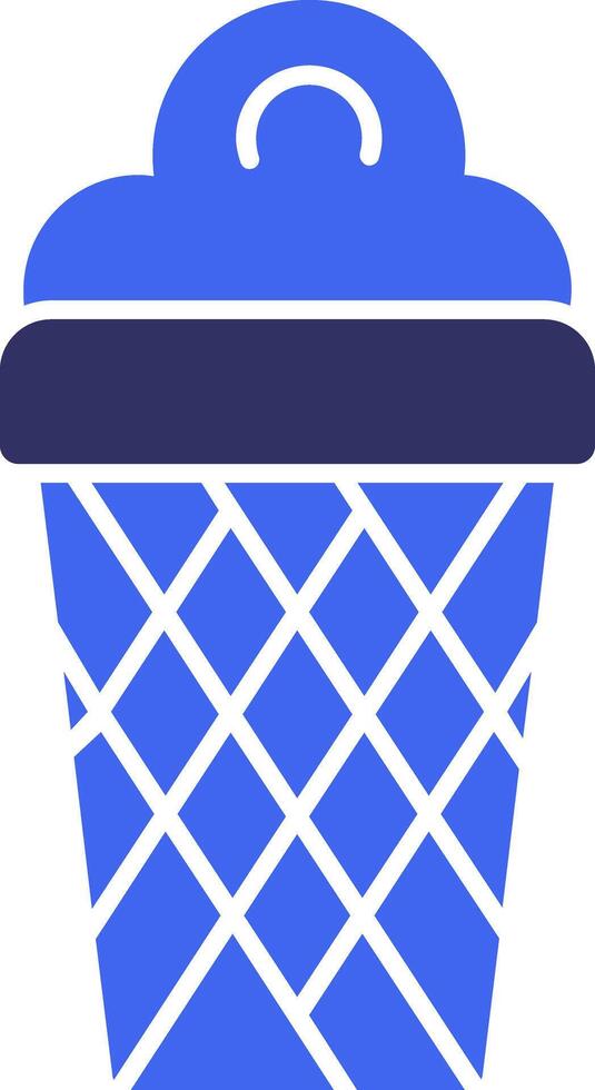 Ice Cream Cone Solid Two Color Icon vector