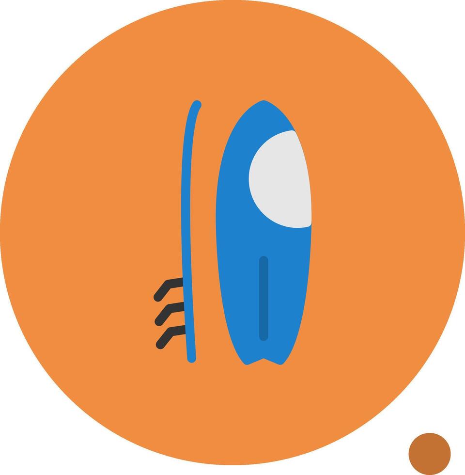 Surfboard Flat Shadow Icon vector