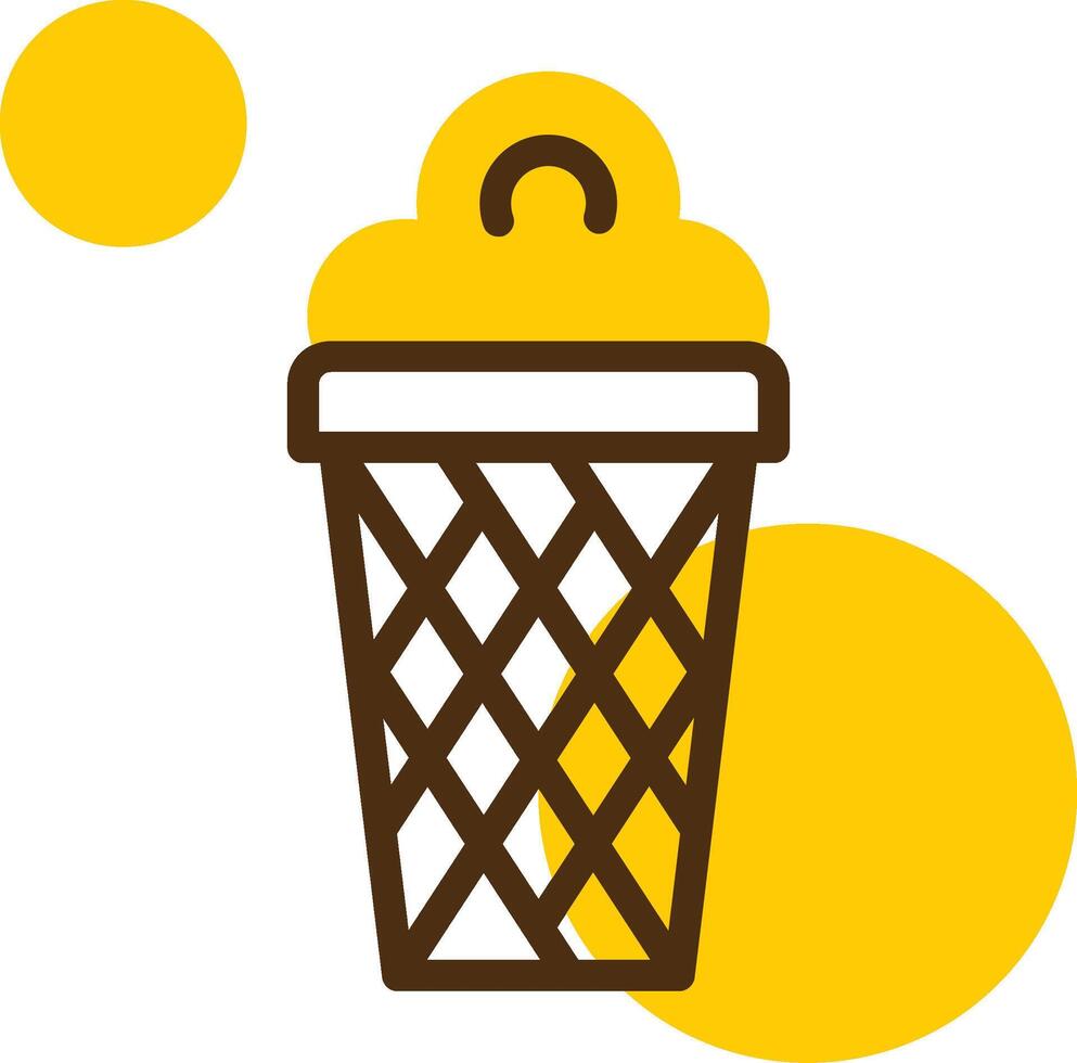 Ice Cream Cone Yellow Lieanr Circle Icon vector