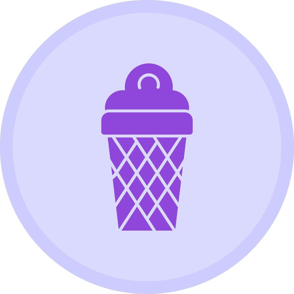 Ice Cream Cone Multicolor Circle Icon vector