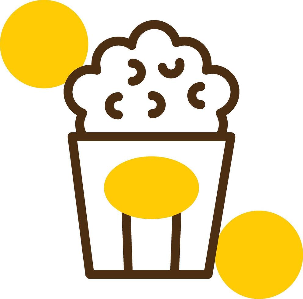 Popcorn Yellow Lieanr Circle Icon vector