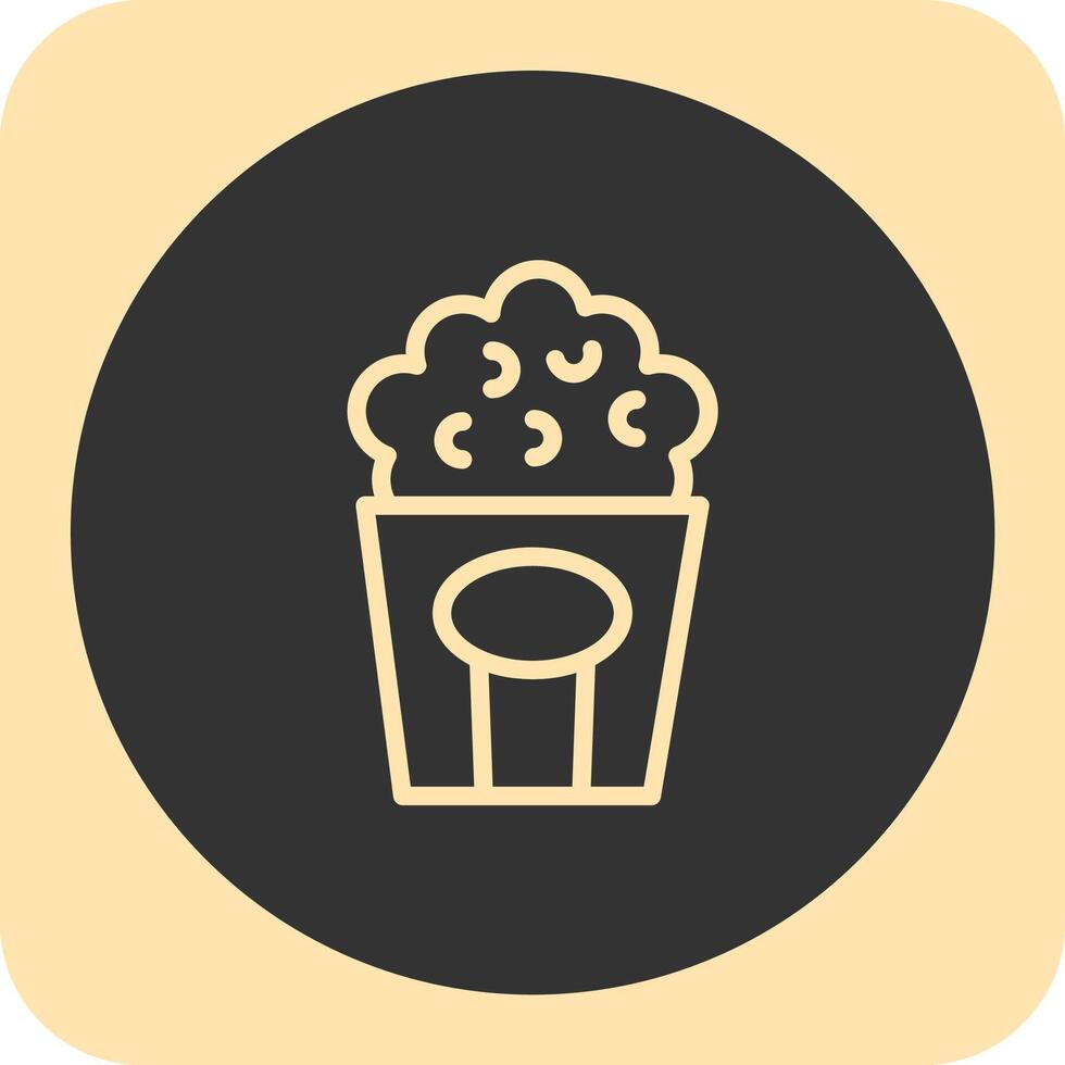 Popcorn Linear Round Icon vector