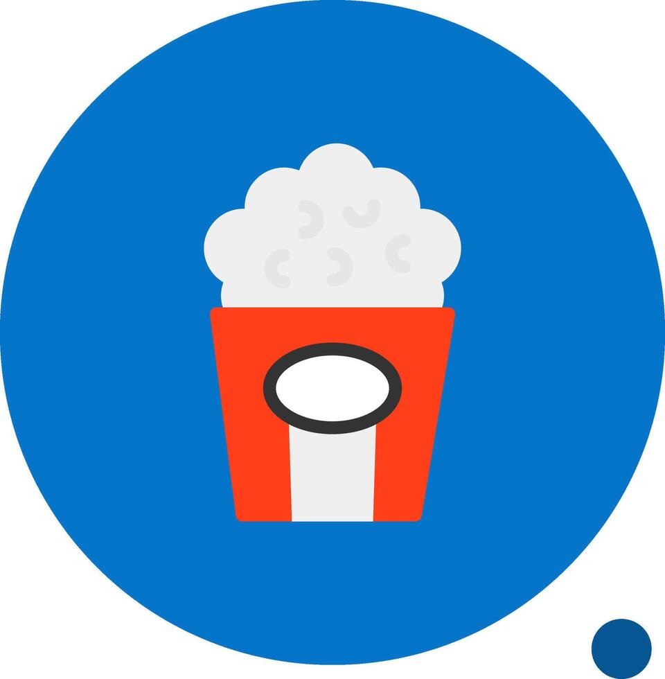 Popcorn Flat Shadow Icon vector