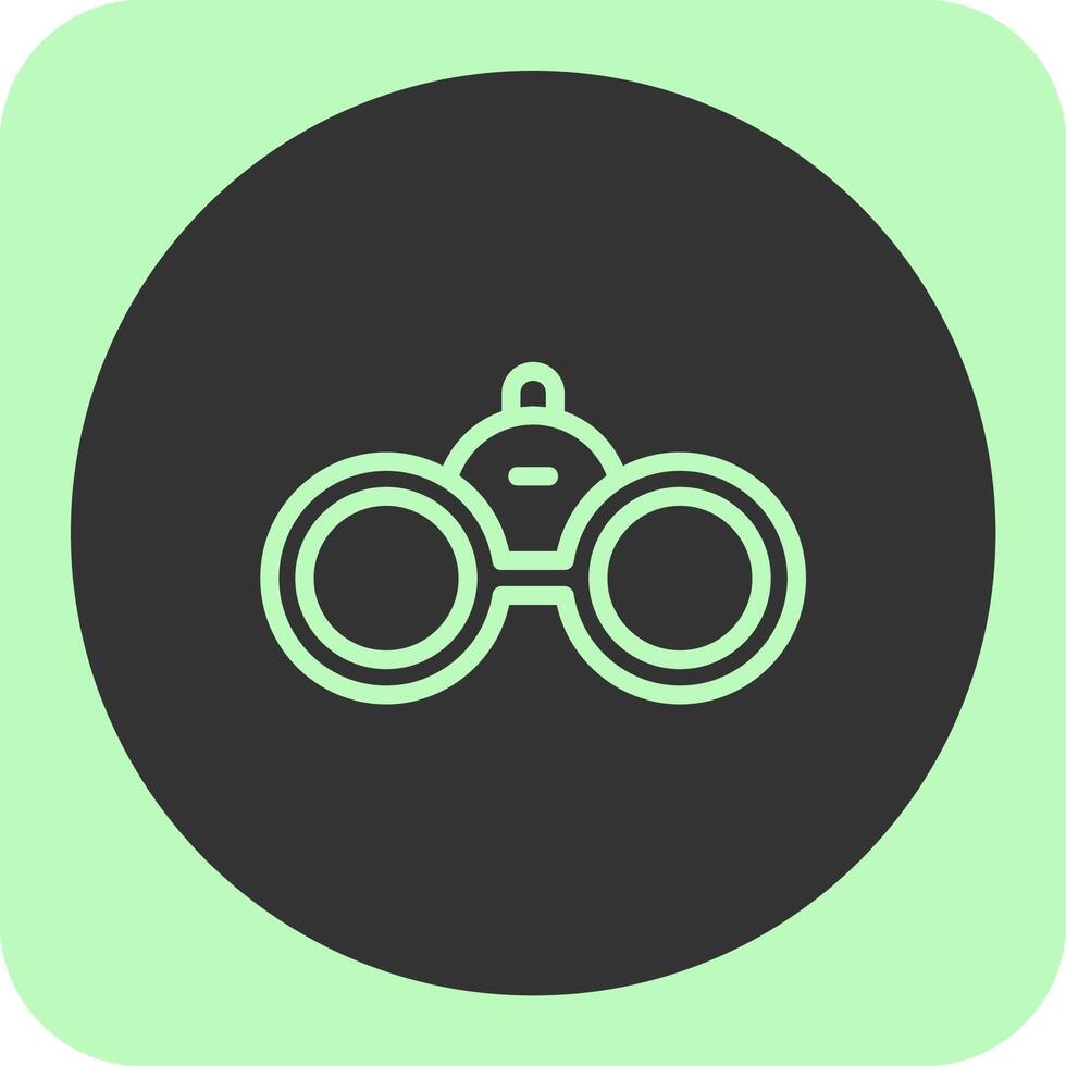 Binoculars Linear Round Icon vector