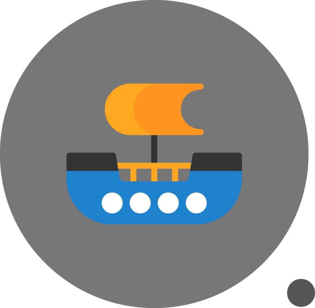 Pirate Ship Flat Shadow Icon vector