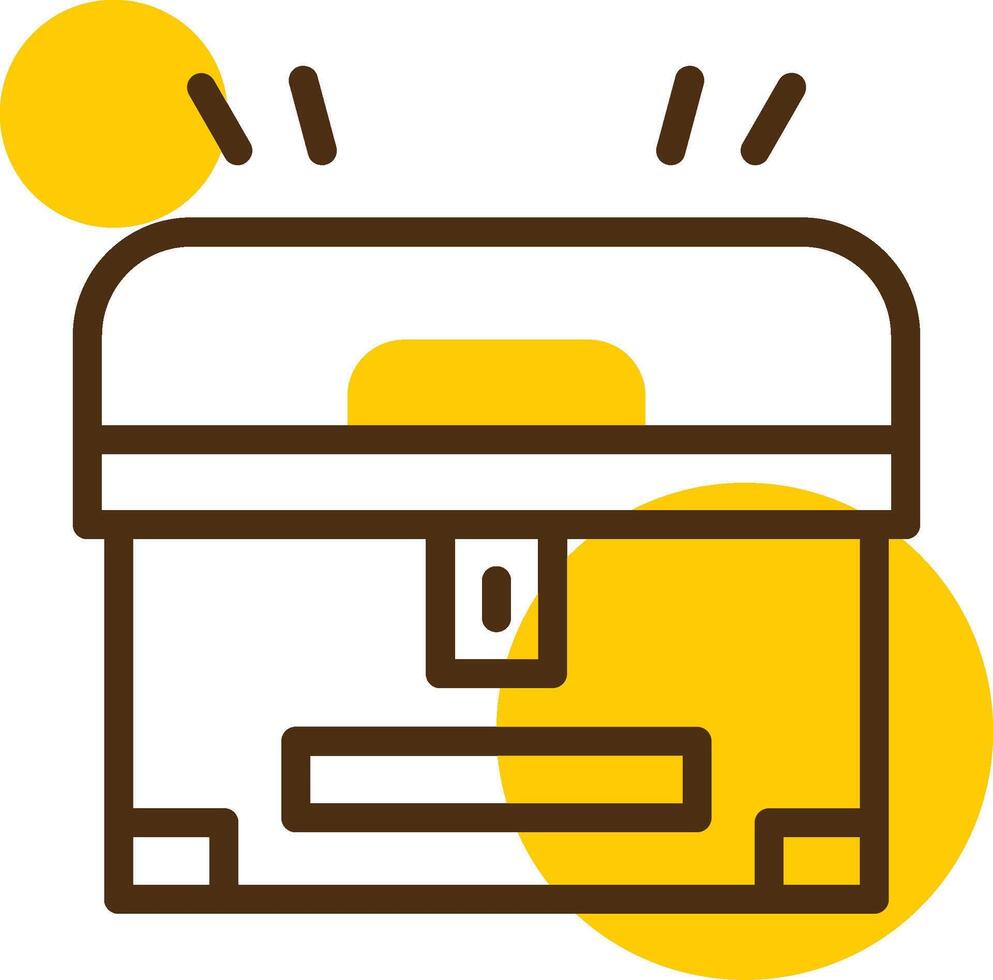 Treasure Chest Yellow Lieanr Circle Icon vector