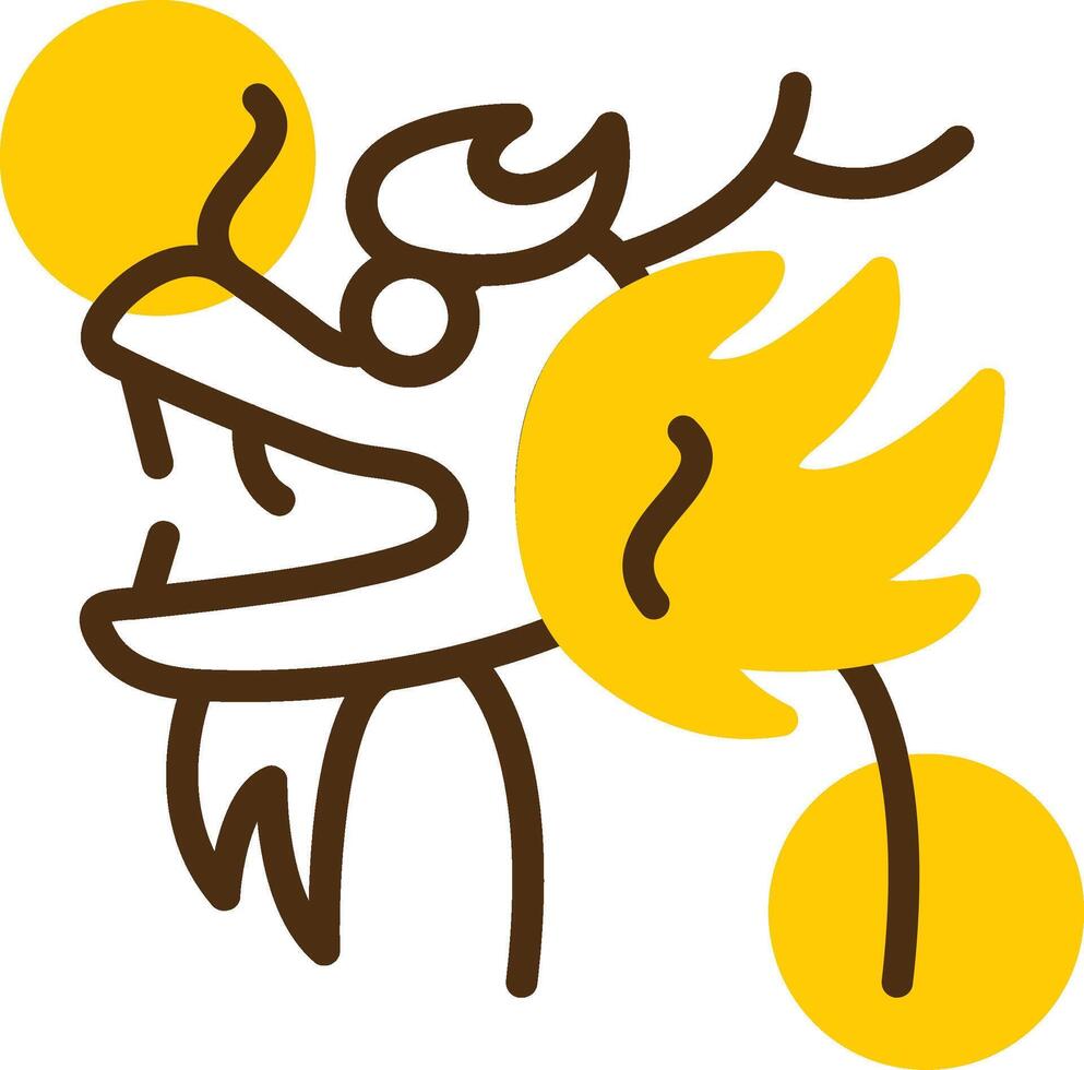Dragon Yellow Lieanr Circle Icon vector