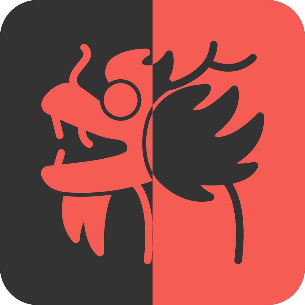 Dragon Red Inverse Icon vector