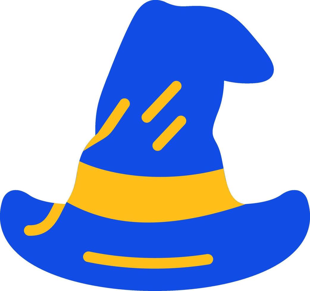 mago sombrero plano dos color icono vector