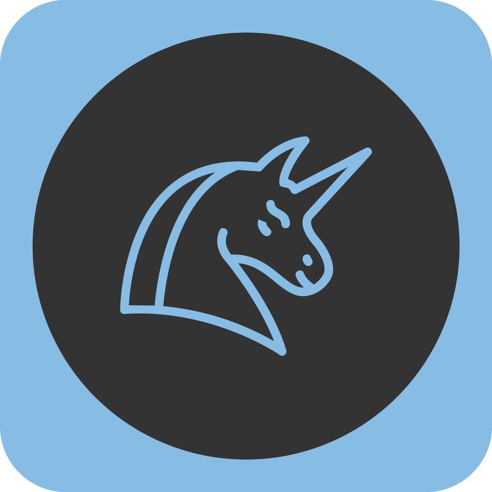 Unicorn Linear Round Icon vector