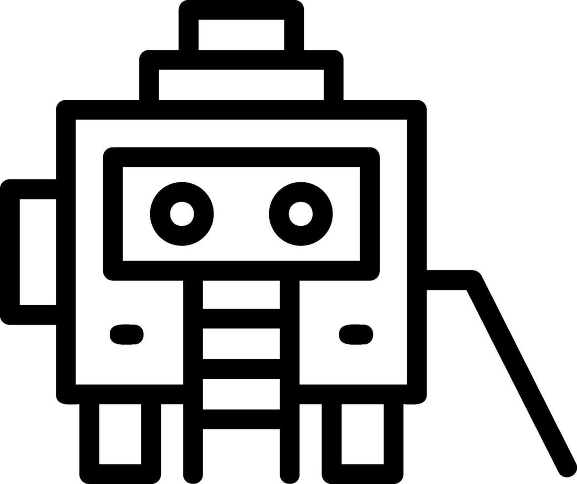 icono de línea de robot vector