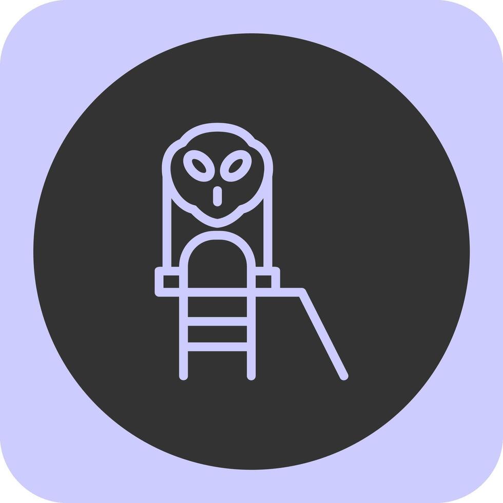 Alien Linear Round Icon vector