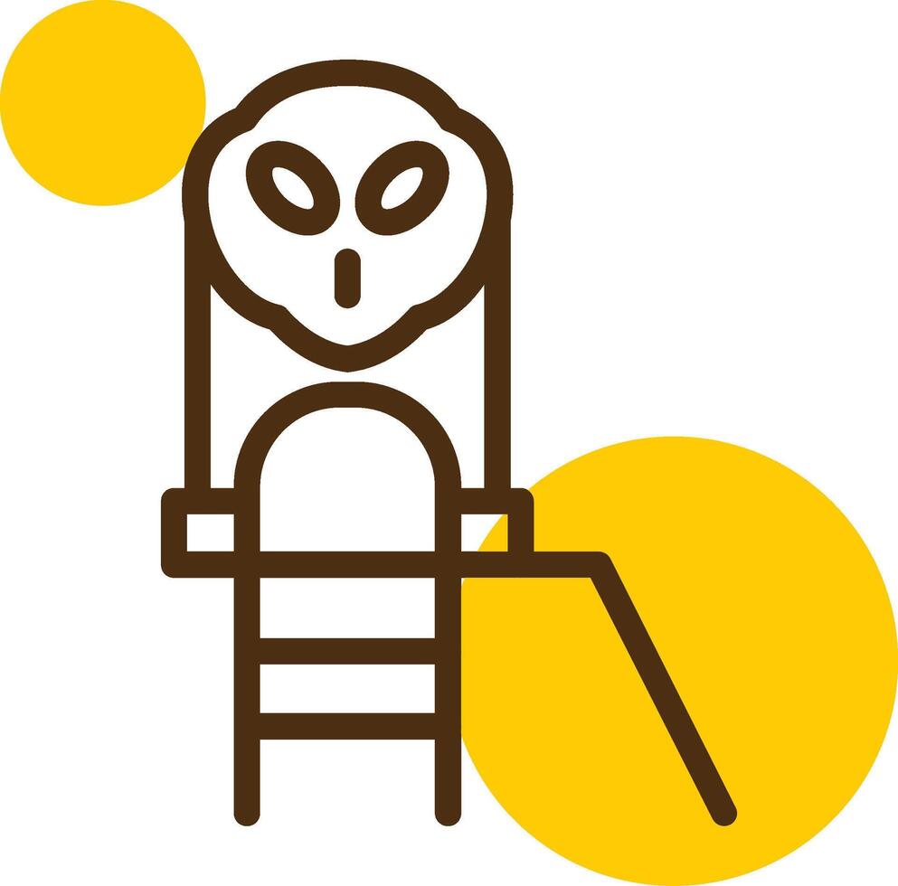 Alien Yellow Lieanr Circle Icon vector