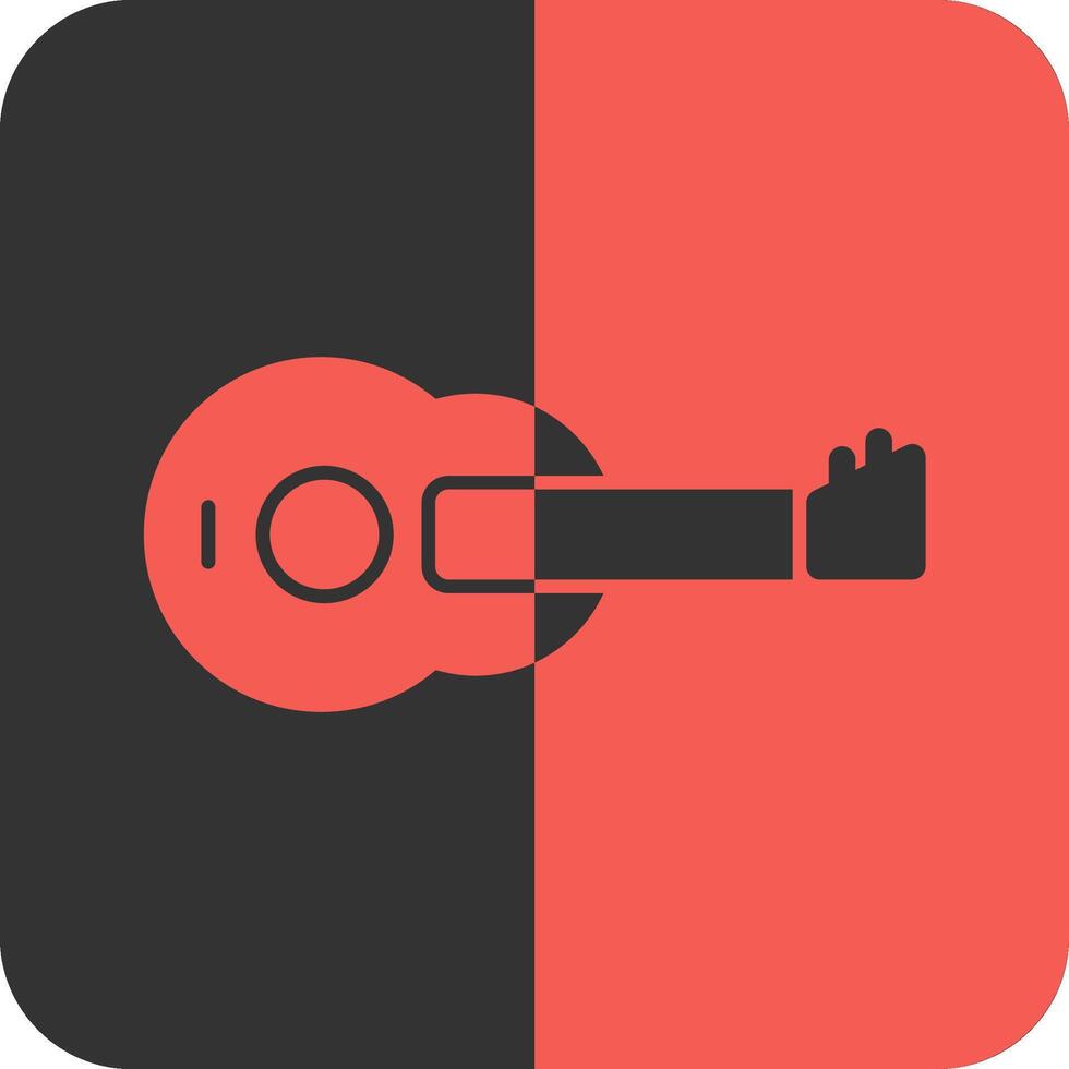 Guitar Red Inverse Icon vector